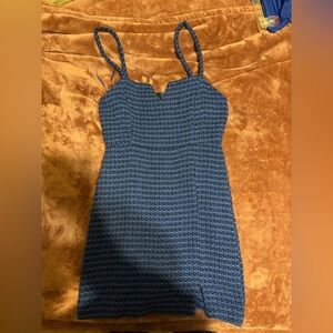 Zara Textured Blue Mini Dress